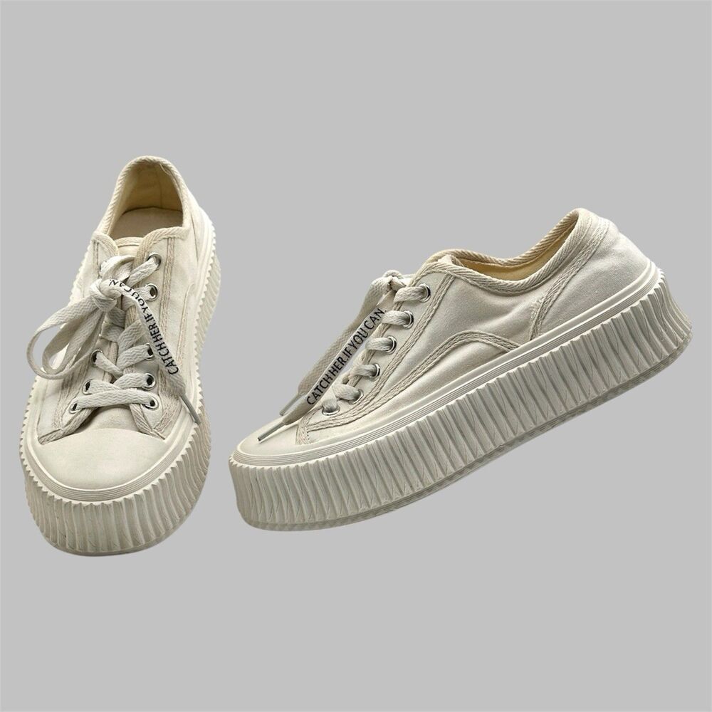 Dorothee Schumacher Cool Canvas Sneakers Women’s Size 38 US 8 Off White Shoes